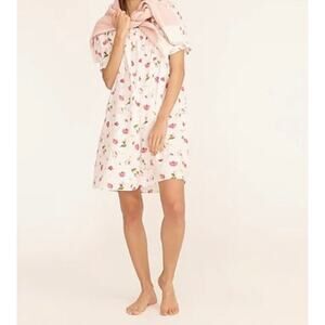 J. Crew Smocked cotton poplin sleep dress in rosebud floral